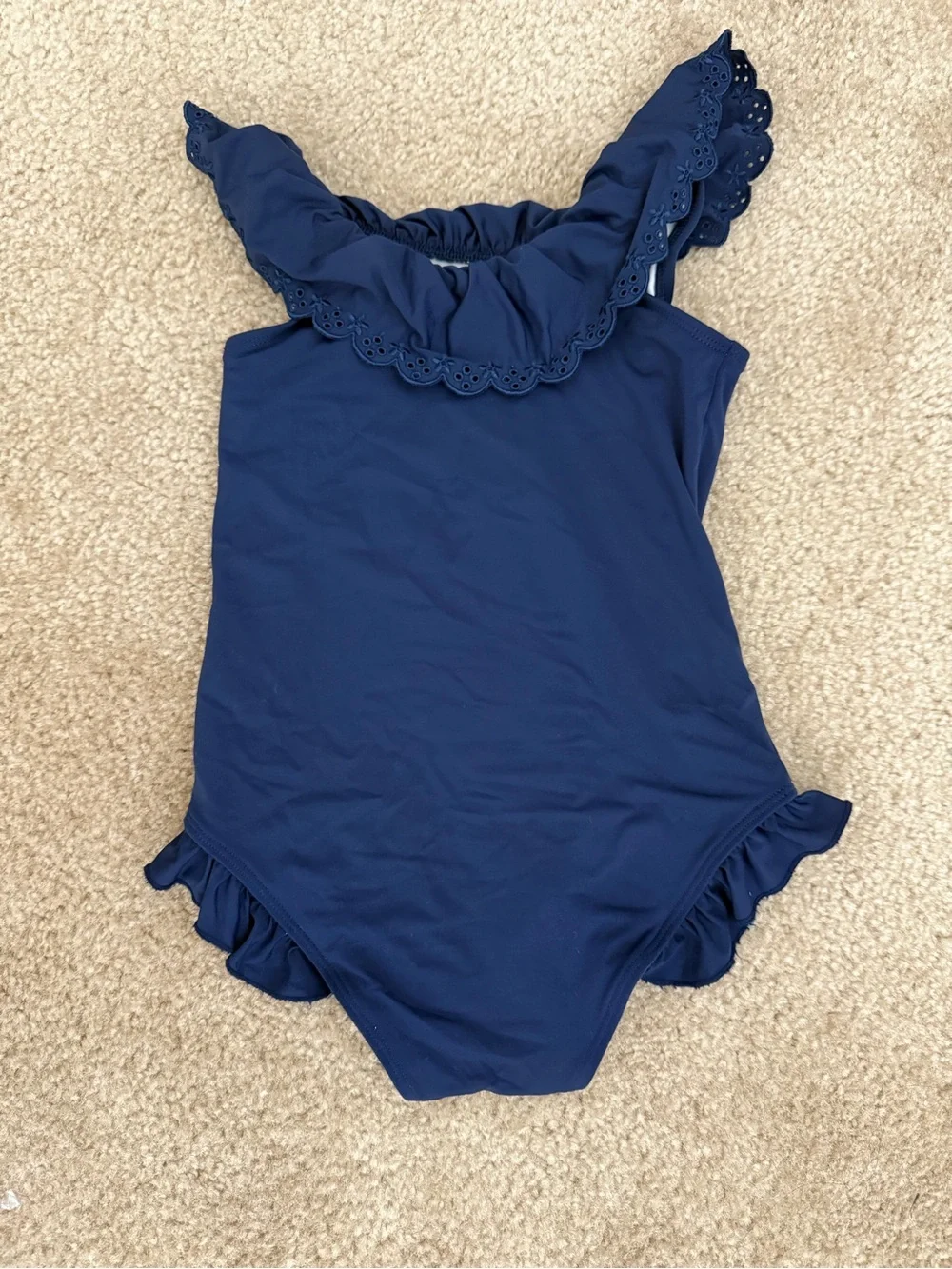 The Beaufort Bonnet Company Navy Ruffle Swimsuit